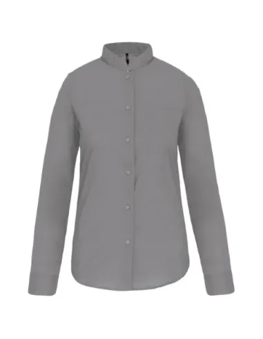 Camisa de senhora com gola á padre - 110gr/m2