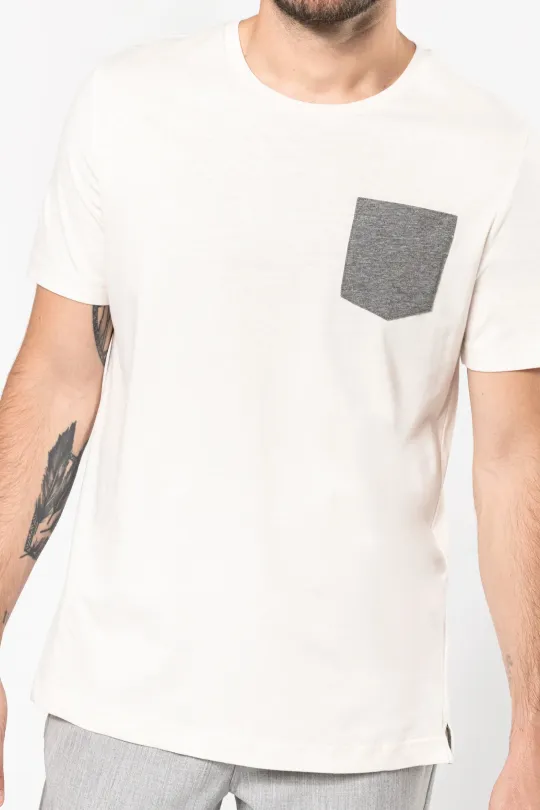 T-shirt em algodão biológico com bolso - 155gr/m2