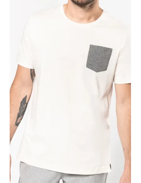 T-shirt em algodão biológico com bolso - 155gr/m2