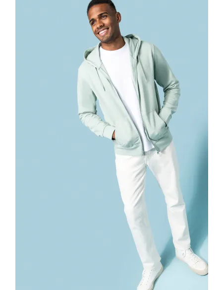 Sweatshirt de homem  ECO-RESPONSÁVEL com capuz e fecho - 280gr/m2