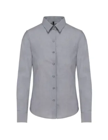 Camisa de senhora Oxford  manga comprida - 130-135gr/m2
