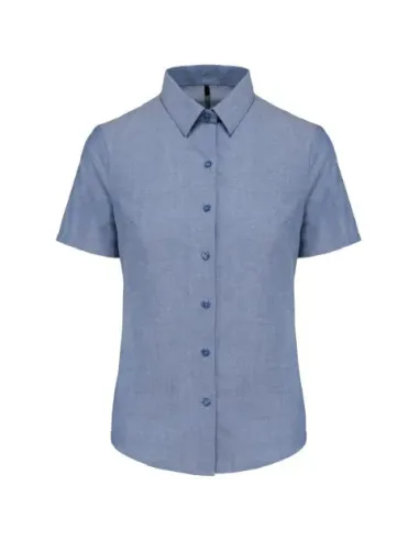Camisa de senhora  Oxford  manga curta - 130-135gr/m2