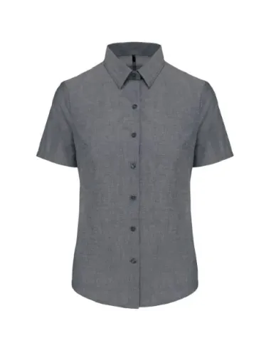 Camisa de senhora  Oxford  manga curta - 130-135gr/m2