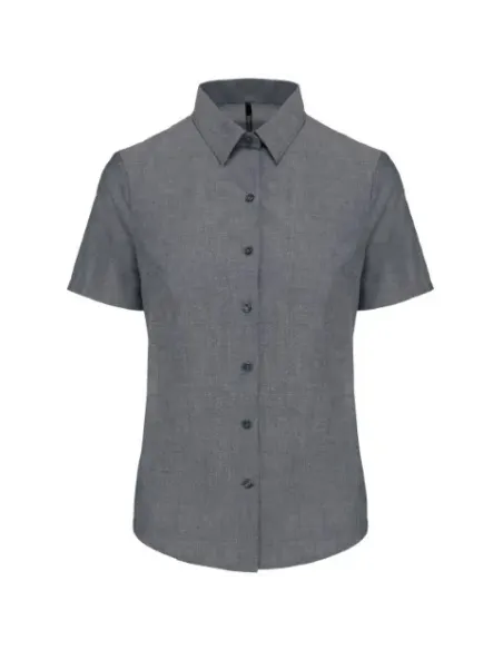 Camisa de senhora  Oxford  manga curta - 130-135gr/m2