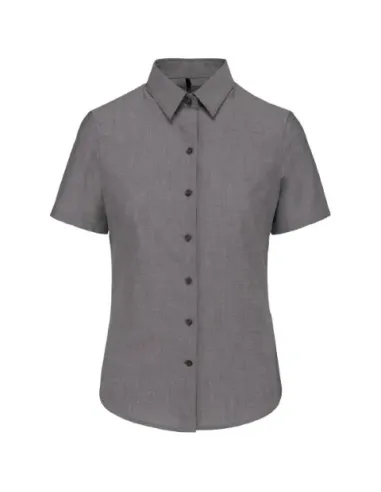 Camisa de senhora  Oxford  manga curta - 130-135gr/m2