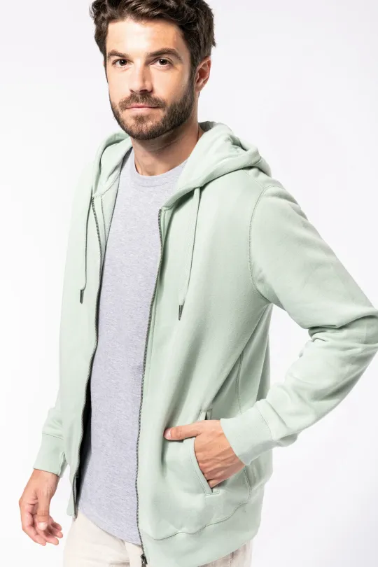 Sweatshirt unisexo-  ECO-RESPONSÁVEL com capuz e fecho - 300gr/m2