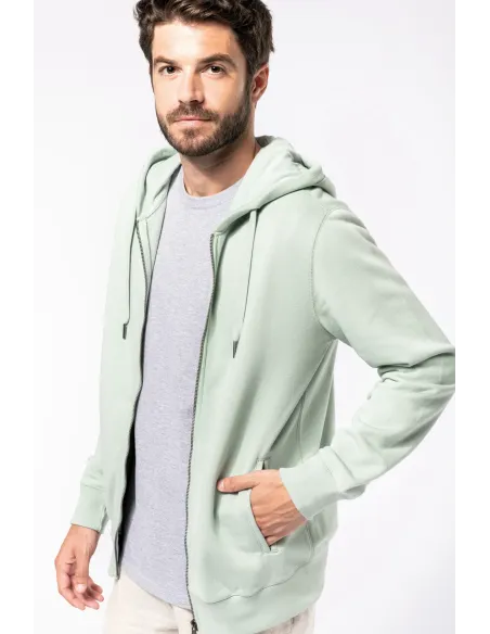 Sweatshirt unisexo-  ECO-RESPONSÁVEL com capuz e fecho - 300gr/m2
