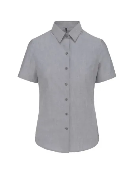 Camisa de senhora  Oxford  manga curta - 130-135gr/m2