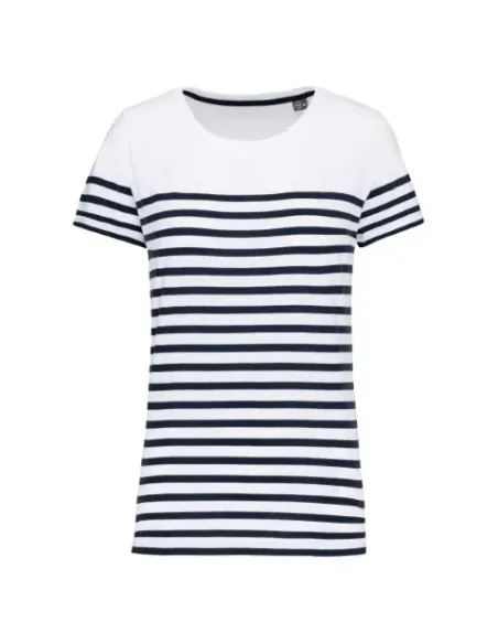 T-shirt de senhora estilo marinheiro -bio decote - 160gr/m2