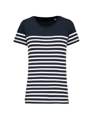 T-shirt de senhora estilo marinheiro -bio decote - 160gr/m2