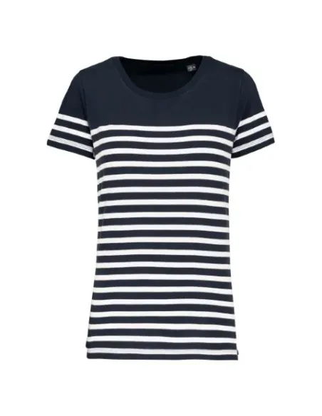 T-shirt de senhora estilo marinheiro -bio decote - 160gr/m2