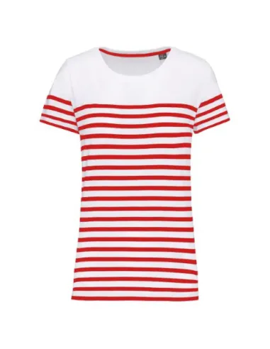 T-shirt de senhora estilo marinheiro -bio decote - 160gr/m2