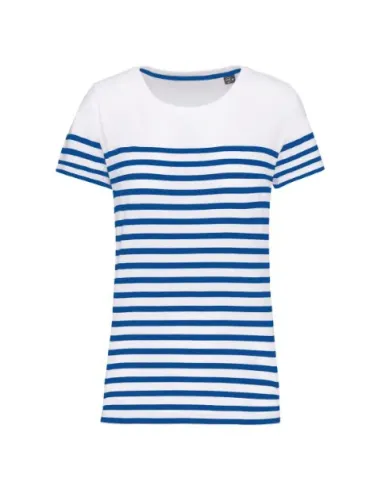 T-shirt de senhora estilo marinheiro -bio decote - 160gr/m2