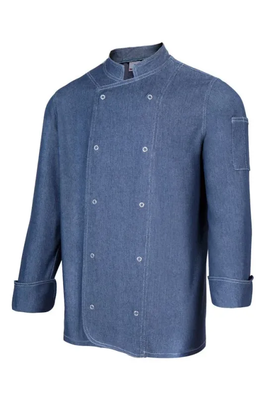 Jaleca de cozinha manga comprida  Denim 260gr/m2