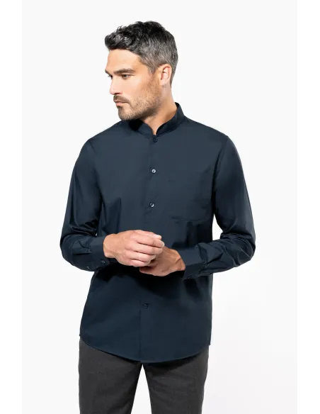Camisa de homem gola á padre - 110gr/m2
