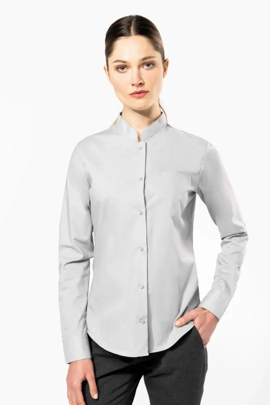 Camisa de senhora com gola á padre - 110gr/m2