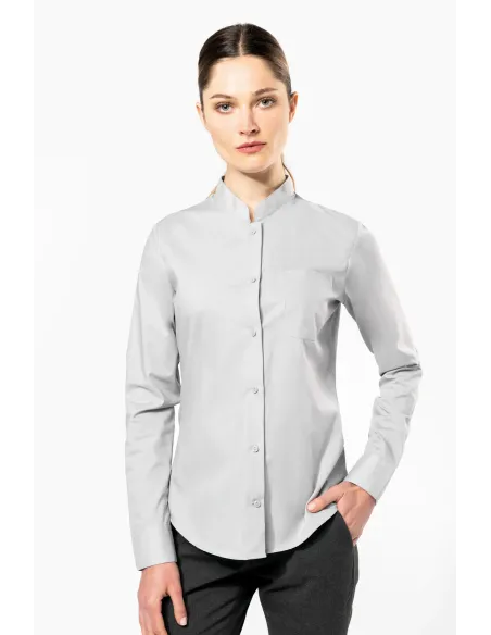 Camisa de senhora com gola á padre - 110gr/m2