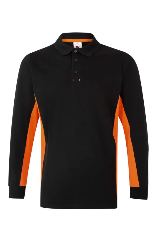 Polo bicolor manga comprida 180gr/m2