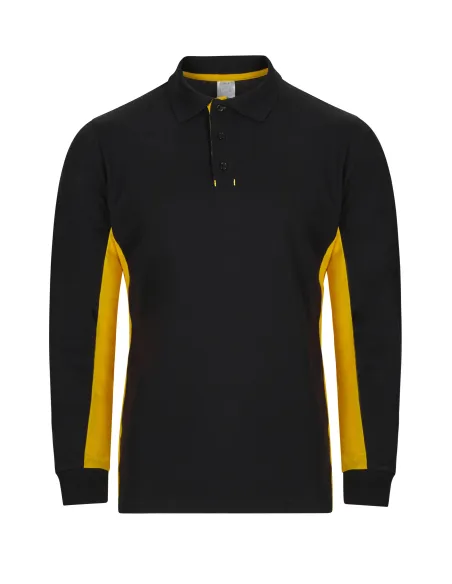 Polo bicolor manga comprida 180gr/m2