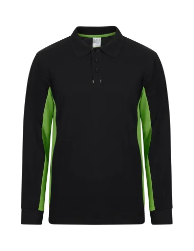 Polo bicolor manga comprida 180gr/m2