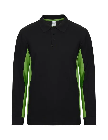 Polo bicolor manga comprida 180gr/m2