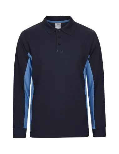 Polo bicolor manga comprida 180gr/m2