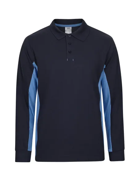 Polo bicolor manga comprida 180gr/m2