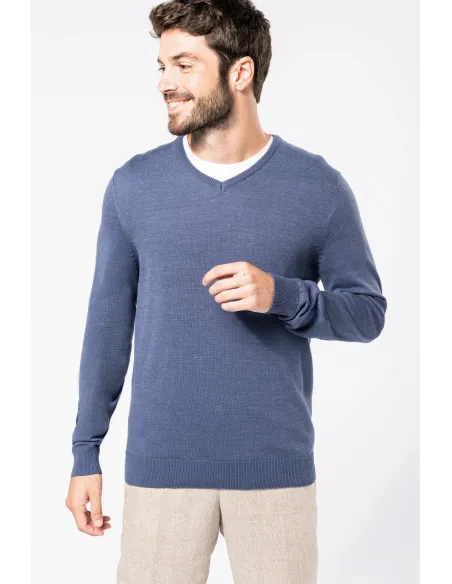 Pullover de homem decote V - 290gr/m2