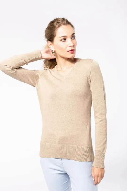 Pullover de senhora decote V - 290gr/m2