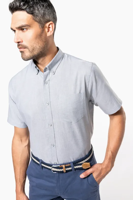 Camisa de homem Oxford  manga curta - 130-135gr/m2