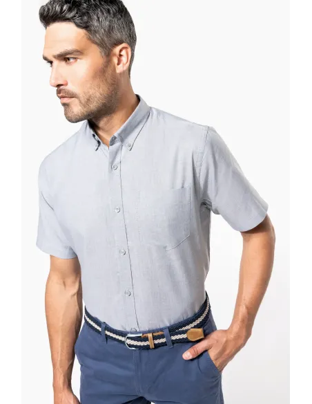 Camisa de homem Oxford  manga curta - 130-135gr/m2