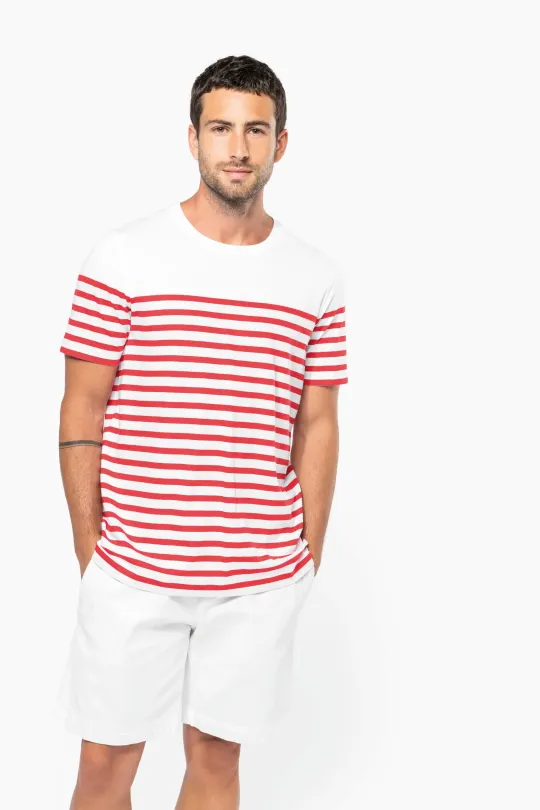 T-shirt de homem estilo marinheiro -bio decote - 160gr/m2