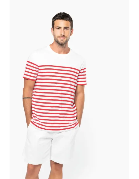 T-shirt de homem estilo marinheiro -bio decote - 160gr/m2