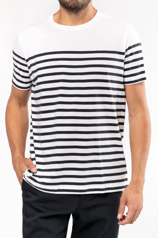 T-shirt de homem estilo marinheiro -bio decote - 160gr/m2 2