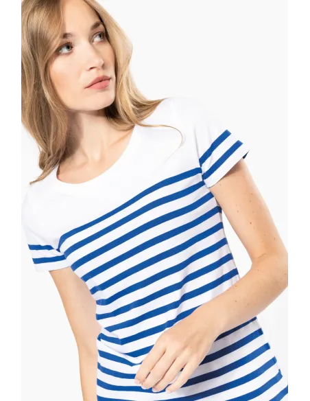 T-shirt de senhora estilo marinheiro -bio decote - 160gr/m2