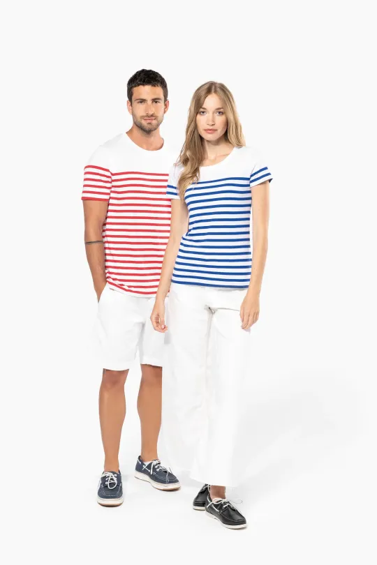 T-shirt de senhora estilo marinheiro -bio decote - 160gr/m2 2