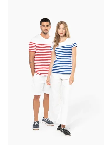T-shirt de senhora estilo marinheiro -bio decote - 160gr/m2