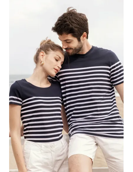 T-shirt de senhora estilo marinheiro -bio decote - 160gr/m2